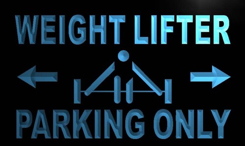Weight Lifter Parking Only Neon Light Sign
